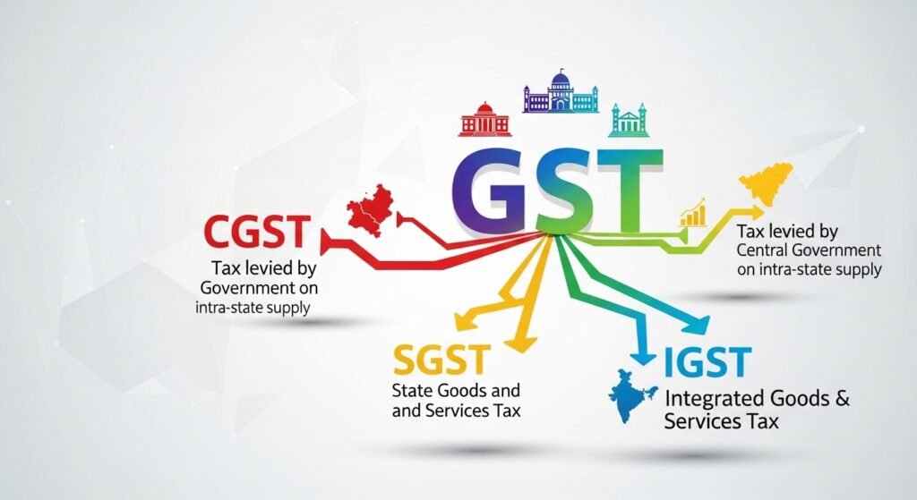 Types of GST, CGST, SGST IGST