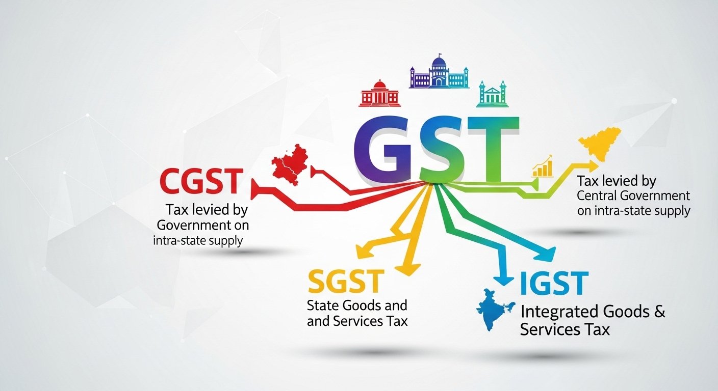 Types of GST, CGST, SGST IGST